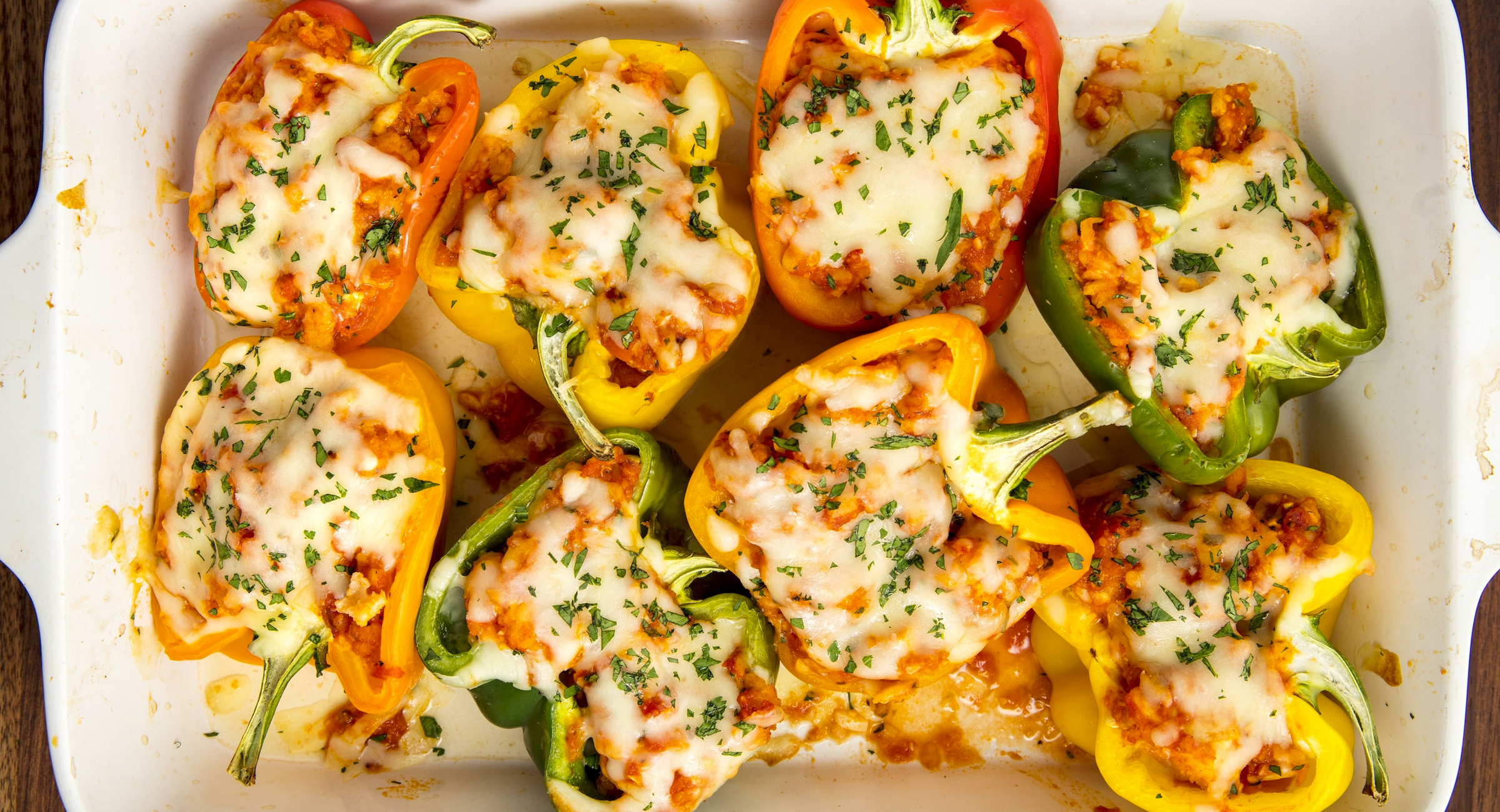 Chicken Parmesan Stuffed Peppers