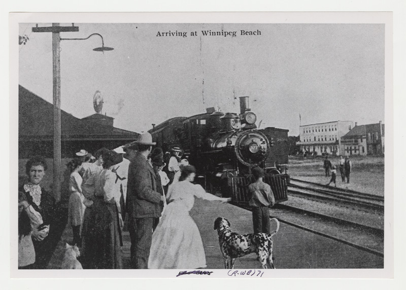 The train arriving at Winnipeg Beach. Photo courtesy of Archives Manitoba.