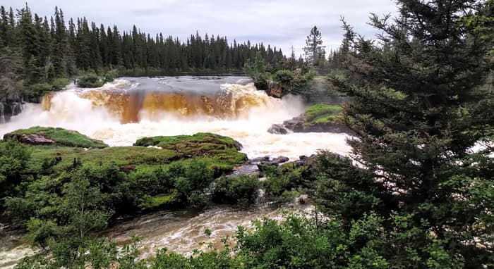 Pisew waterfall located near Thompson, Manitoba
