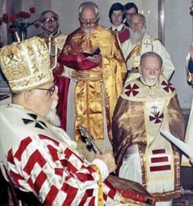 Patriarch Josyf Slipyi and Bishop Vasyl Velychkovsky in Rome in 1972